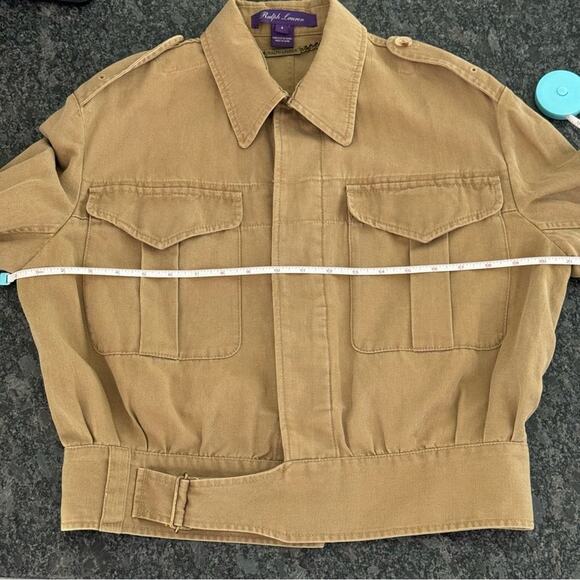 RALPH LAUREN COLLECTION GARRISON COTTON-LINEN JACKET IN MILITARY DRILL SZ 6 - Picture 10 of 14